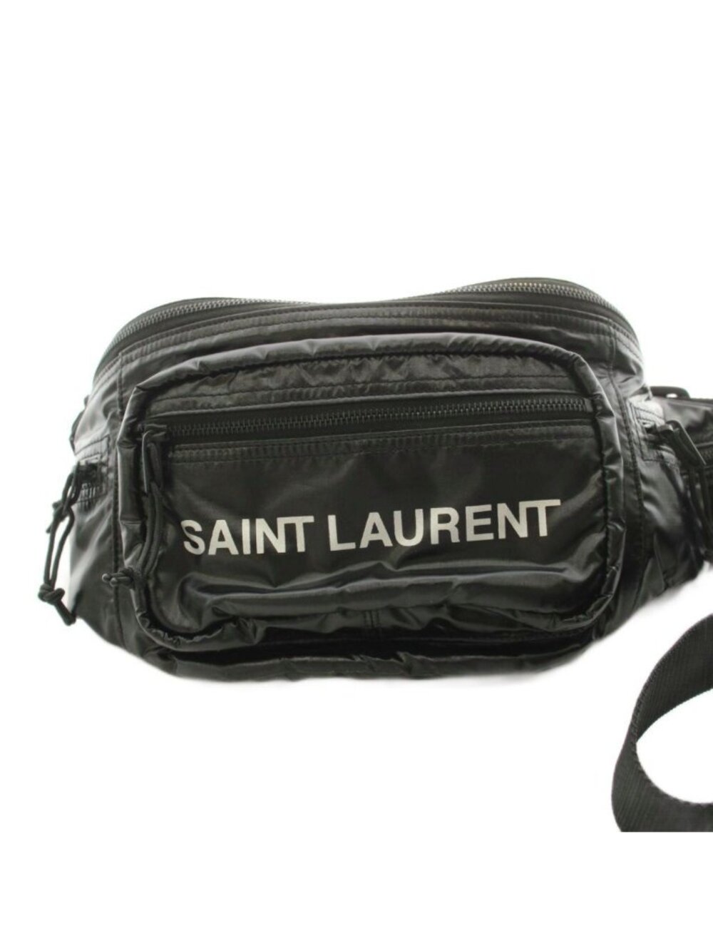 Saint Laurent Paris Noux Cross Belt Bag Logo Print Black - Picture 1 of 8